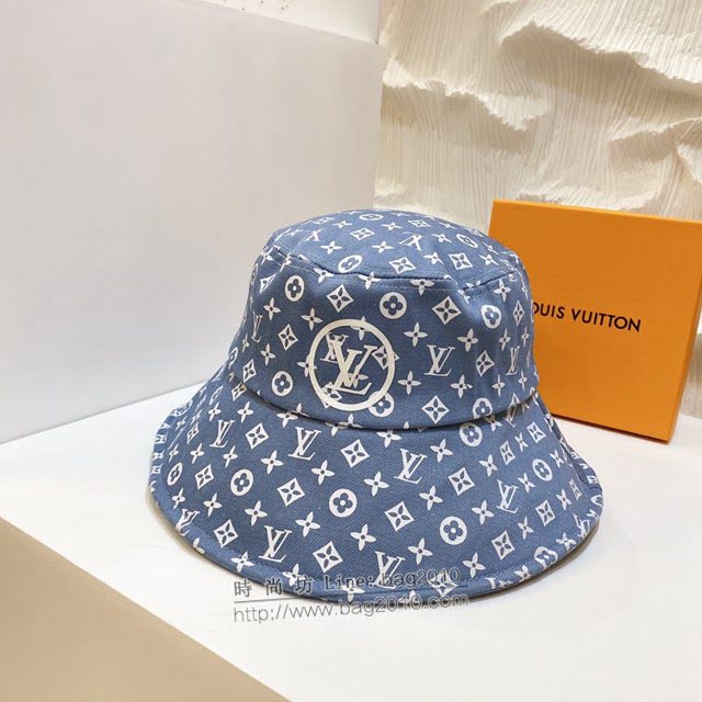 LV男女同款帽子 路易威登2021新款簡約印花漁夫帽遮陽帽  mm1202